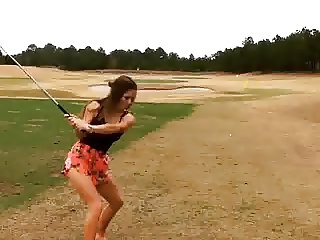 golfing teen legs