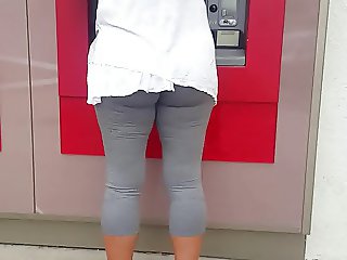 Candid bubble butt milf at Wells Fargo ATM