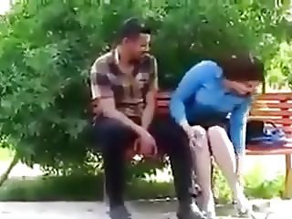 Iraqi girl with boyfriend Play with his penis Zoraa Park