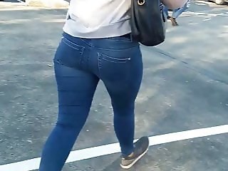 Candid big ass teen tight jeans