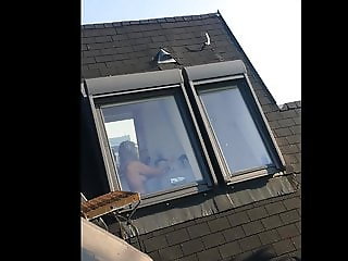 Window spy older busty mature in bath 6