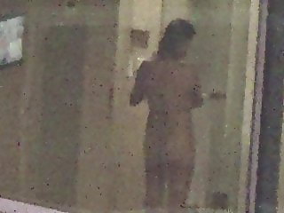 Cute woman voyeured in Vegas hotel bathroom