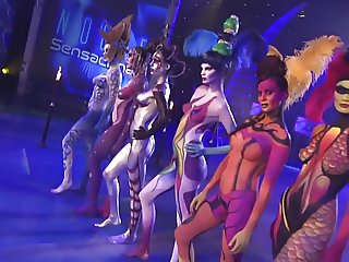 sexy girls nude body painting television show contest